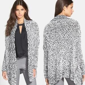 ASTR The Label Black & White Marled Cardigan Sweater Size small